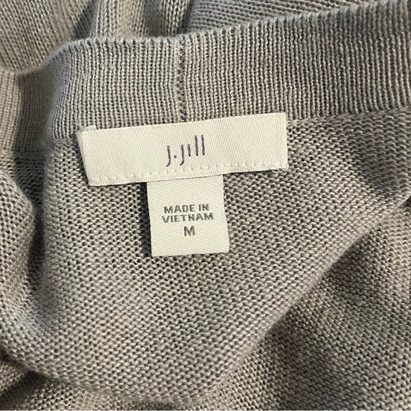 Jjill women’s medium linen 3/4 sleeve tunic cardigan sweater - Picture 4 of 5
